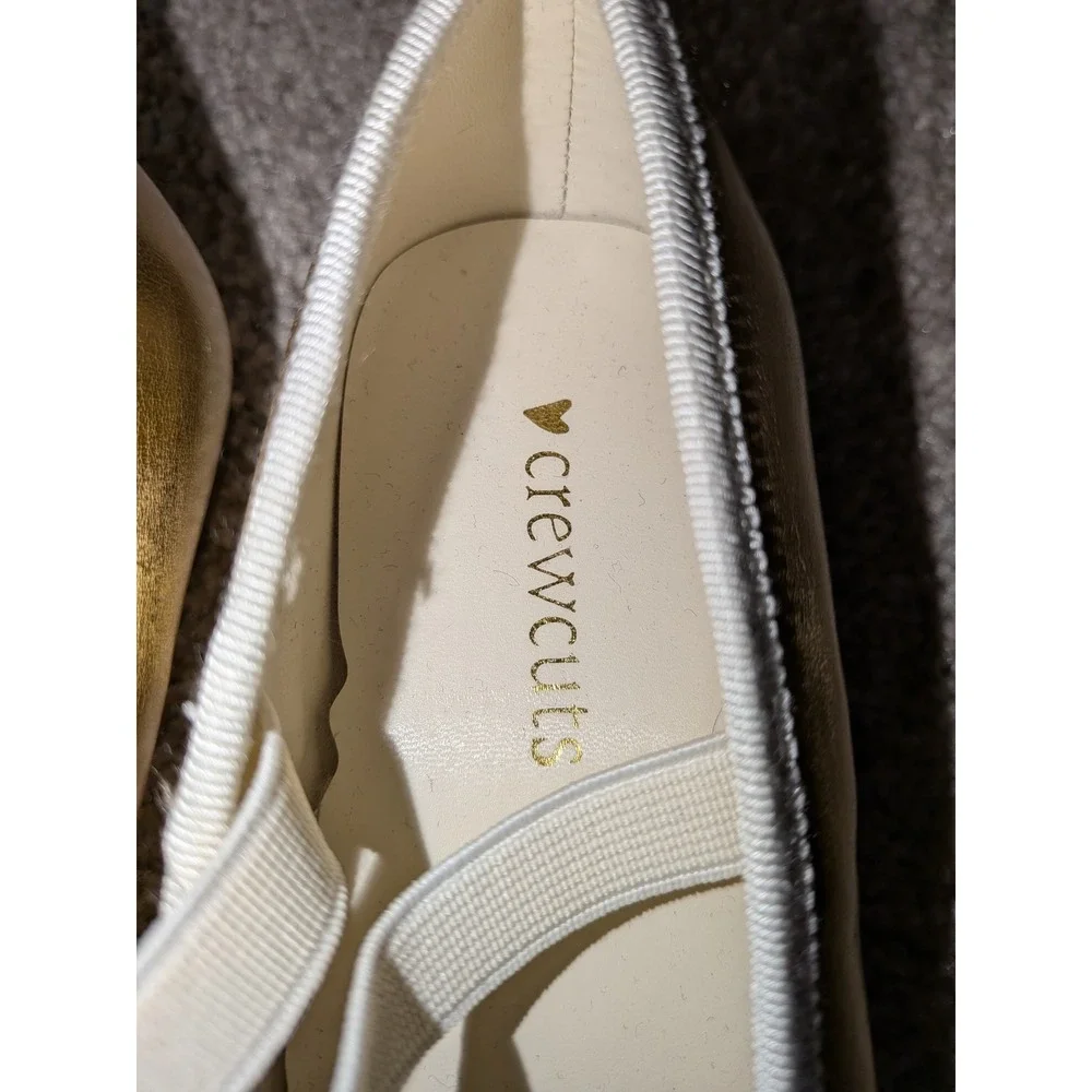 Crewcuts J.Crew Girls Metallic Gold Ballet Flats Mary Jane Shoes Size 12 $90 NWT
